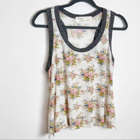 Vintage Havana Floral Cropped Tank Top Medium - Picture 2 of 6